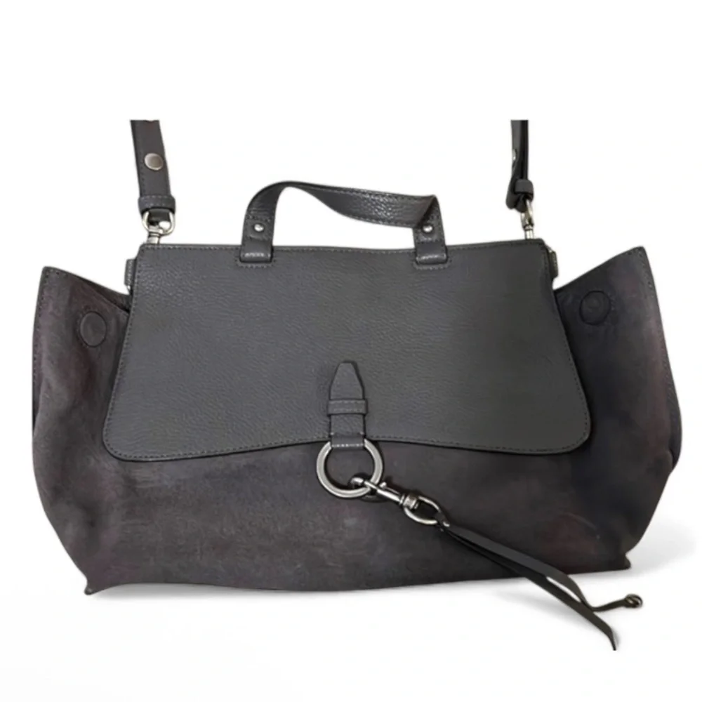 Rebecca Minkoff Medium Keith Leather  & Suede Satchel Grey